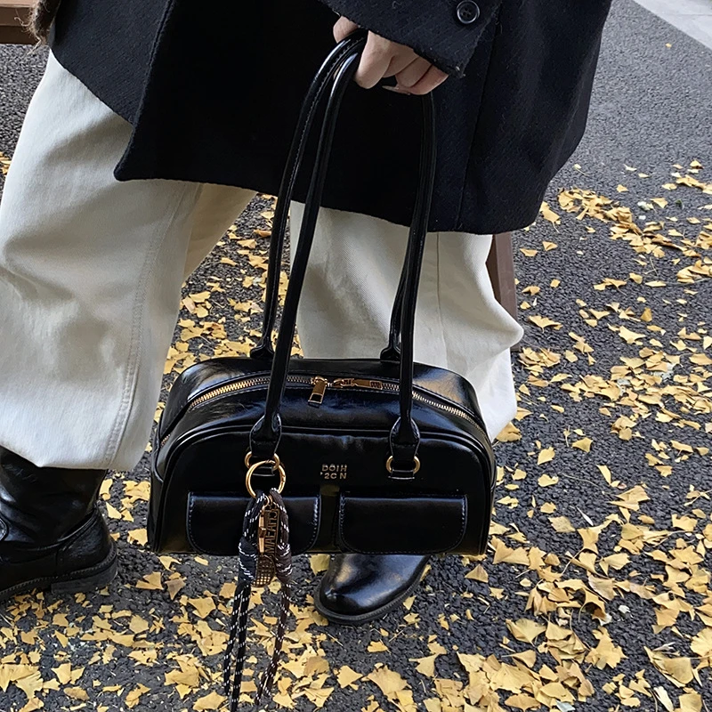 路遥女包美拉德波士顿女包2025秋冬新款复古枕包通勤腋下包单肩包