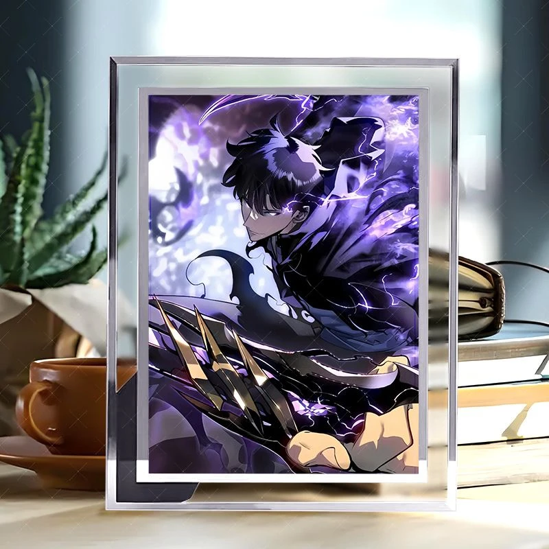 【高清透亮】我独自升级韩漫周边礼物水晶玻璃相框摆台摆件送朋友