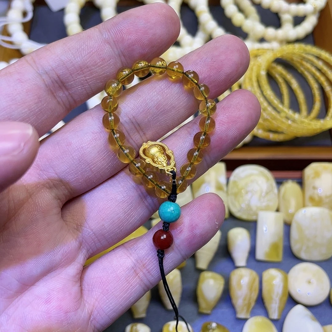 蜜蜡手串未镶嵌手机挂