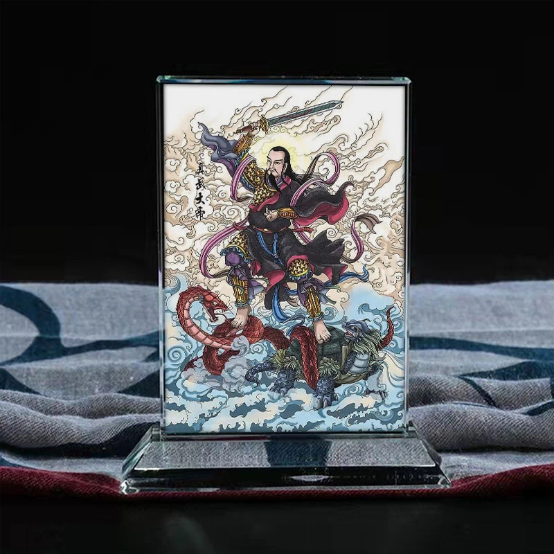 真武大帝玄天上帝玄武祖师法相水晶摆件玄关创意摆台书房来图定制