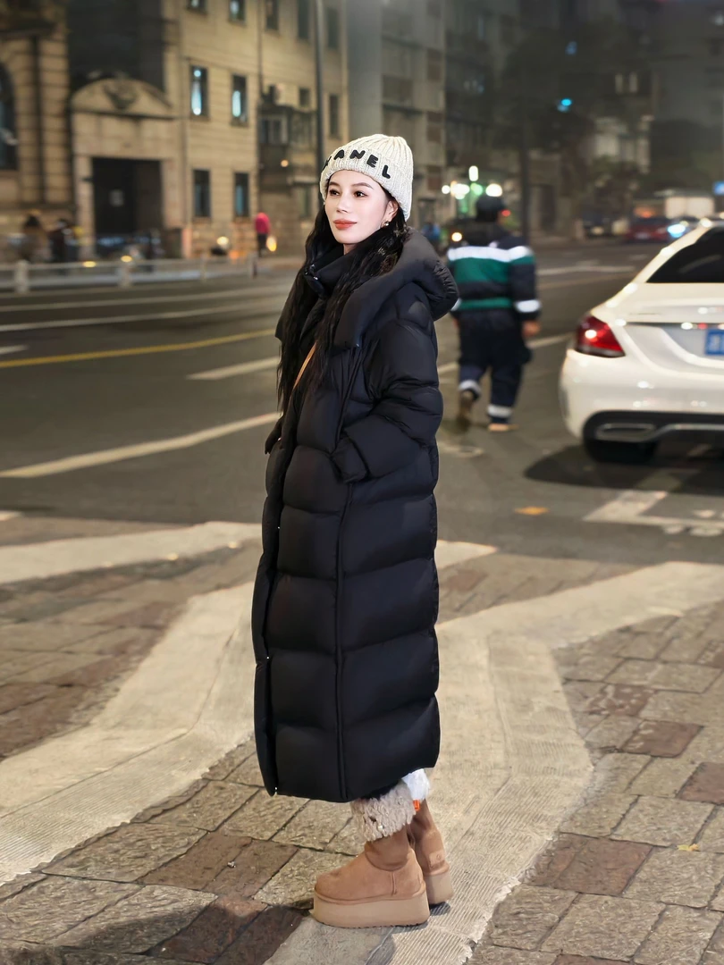 【张老板】泡芙云朵90绒白鹅绒加厚长款极寒连帽羽绒服1-16F608