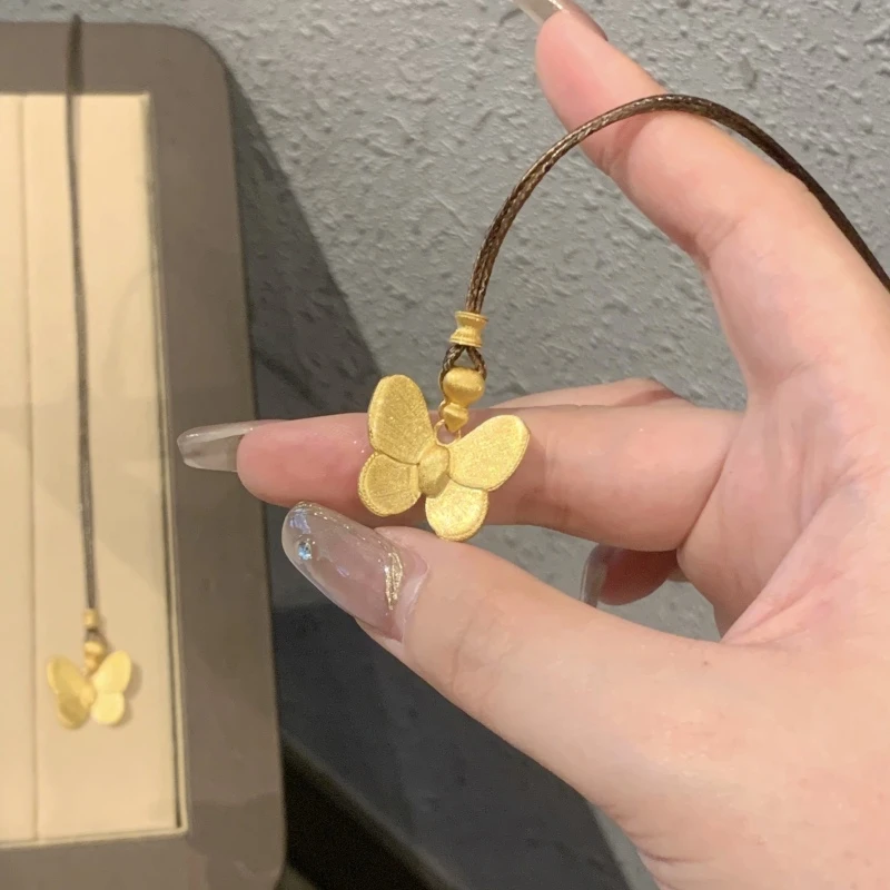 铜合金项链 拉丝小蝴蝶项链 R018