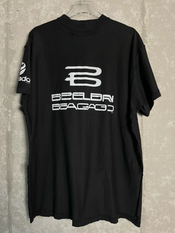 未使用 Balenciaga/巴黎世家 1*1/黑色Ai生成破坏短袖/06564