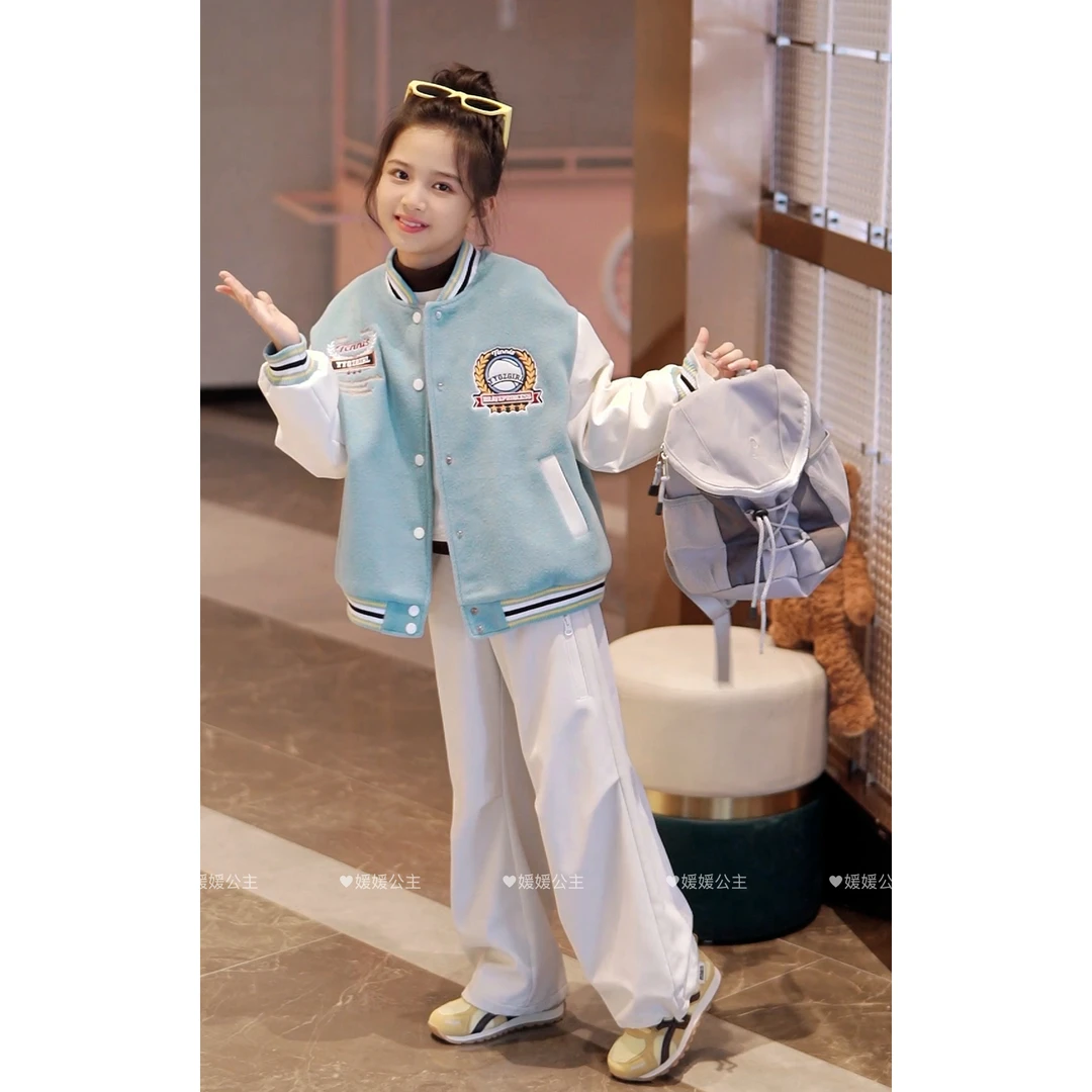 媛媛公主2025冬季加厚女童洋气百搭多色长裤14422T066