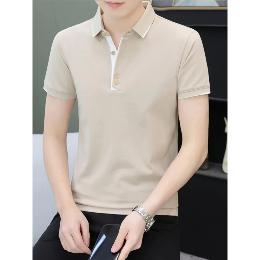 polo衫男士短袖t恤夏季潮牌商务休闲有领上衣服男装翻领半袖体恤
