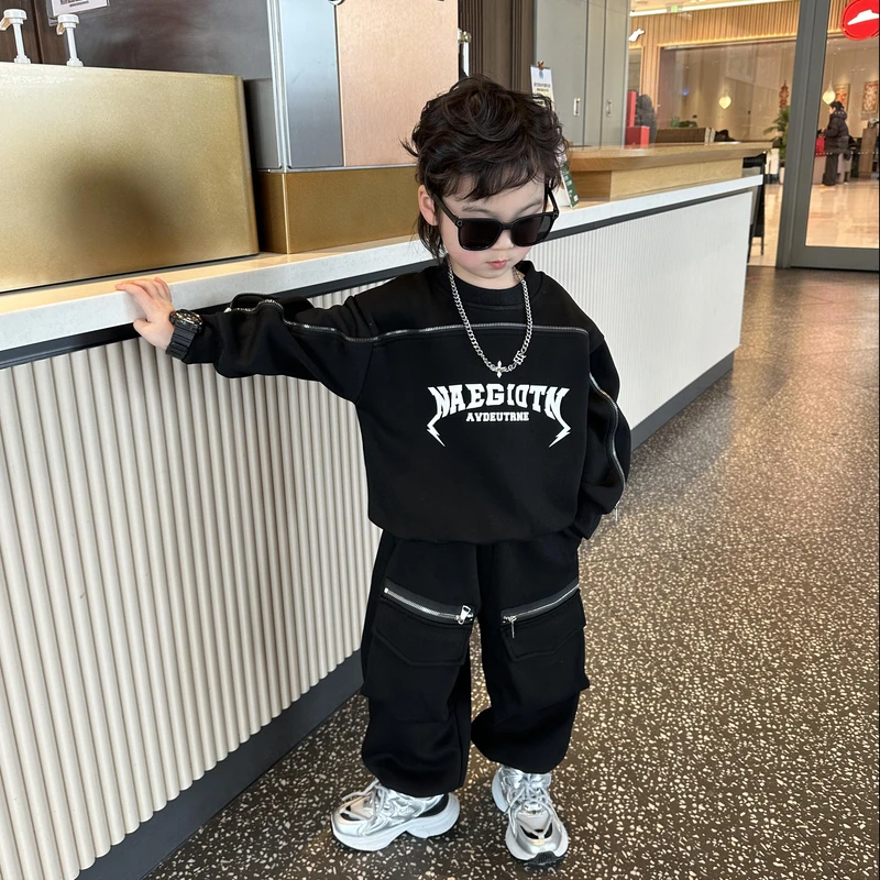 男童春装运动套装2025新款儿童装春秋季卫衣宝宝衣服帅洋气时髦潮