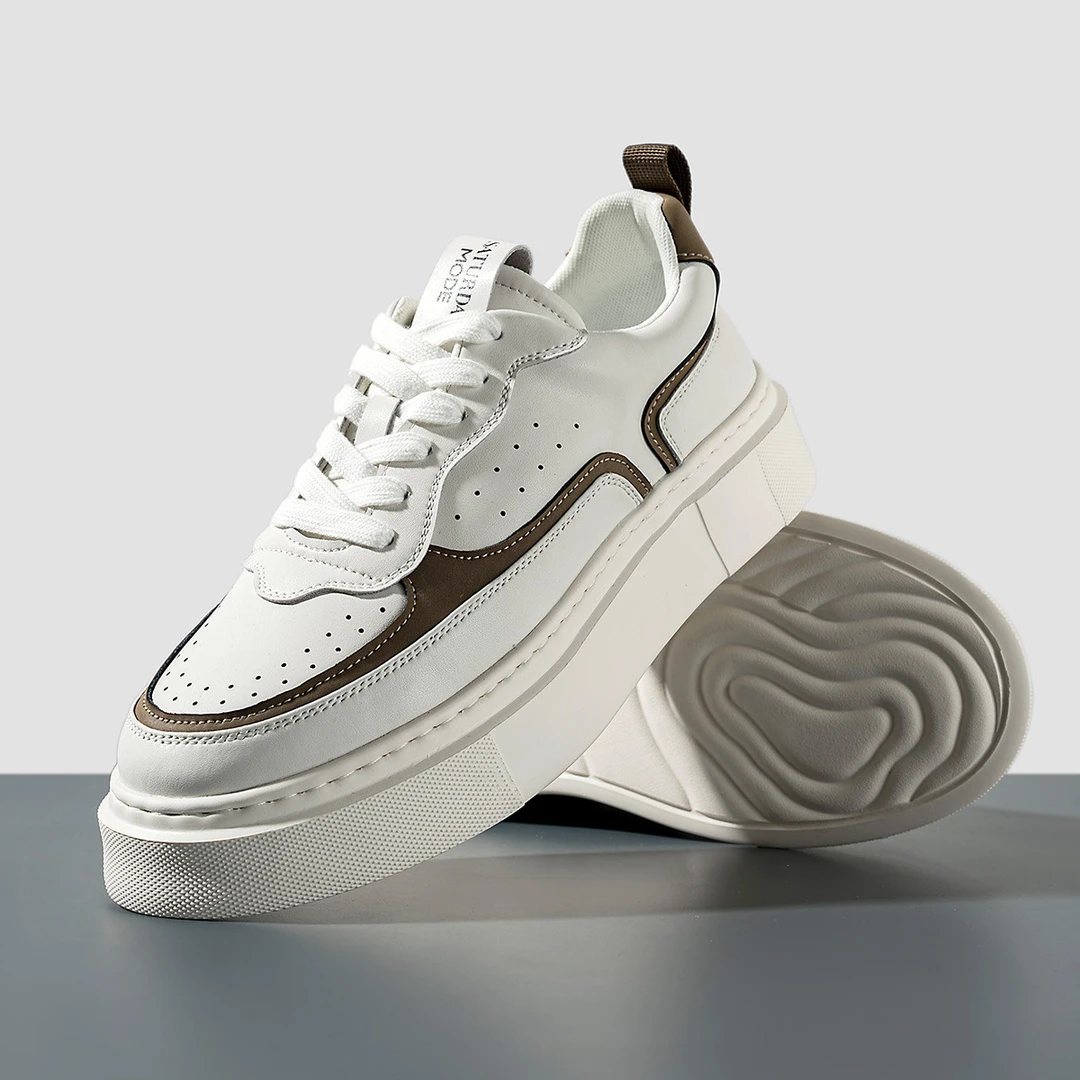 169号白色简约板鞋男厚底增高舒适休闲鞋男春秋季透气学生运动鞋