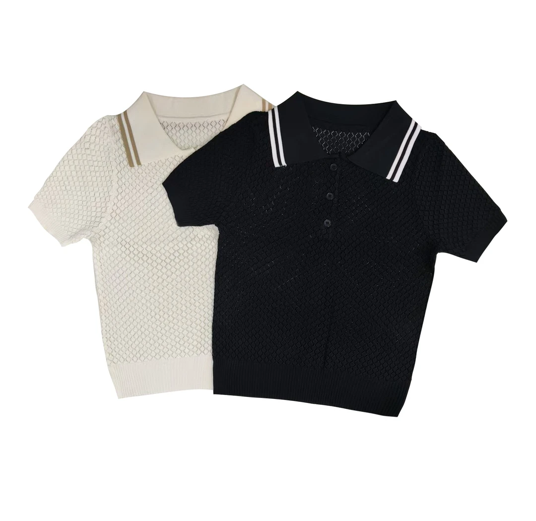 2025wj洋气时尚休闲百搭条纹设计感夏季女装毛针织衫#TX-129