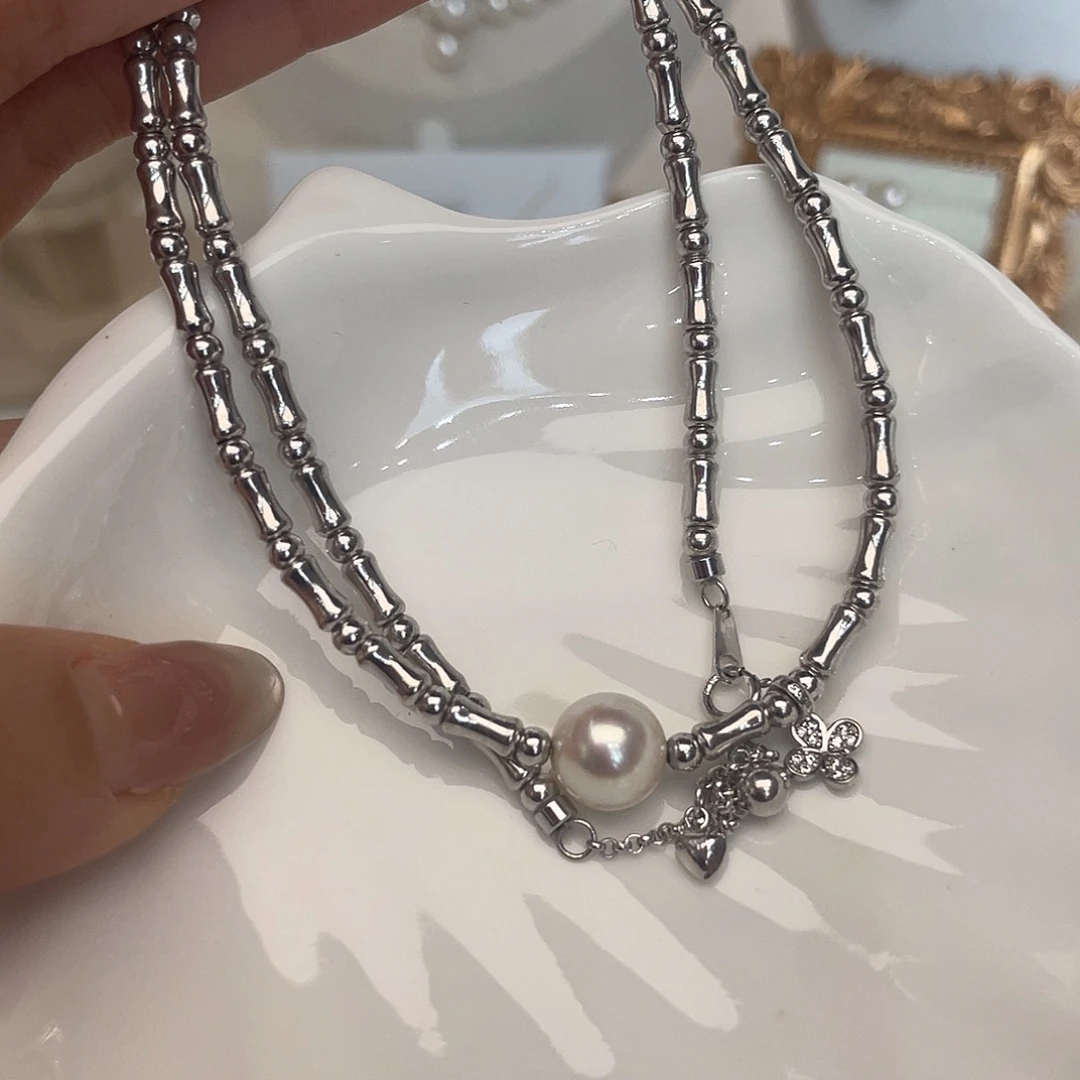 海水珍珠颈饰银S925镶嵌