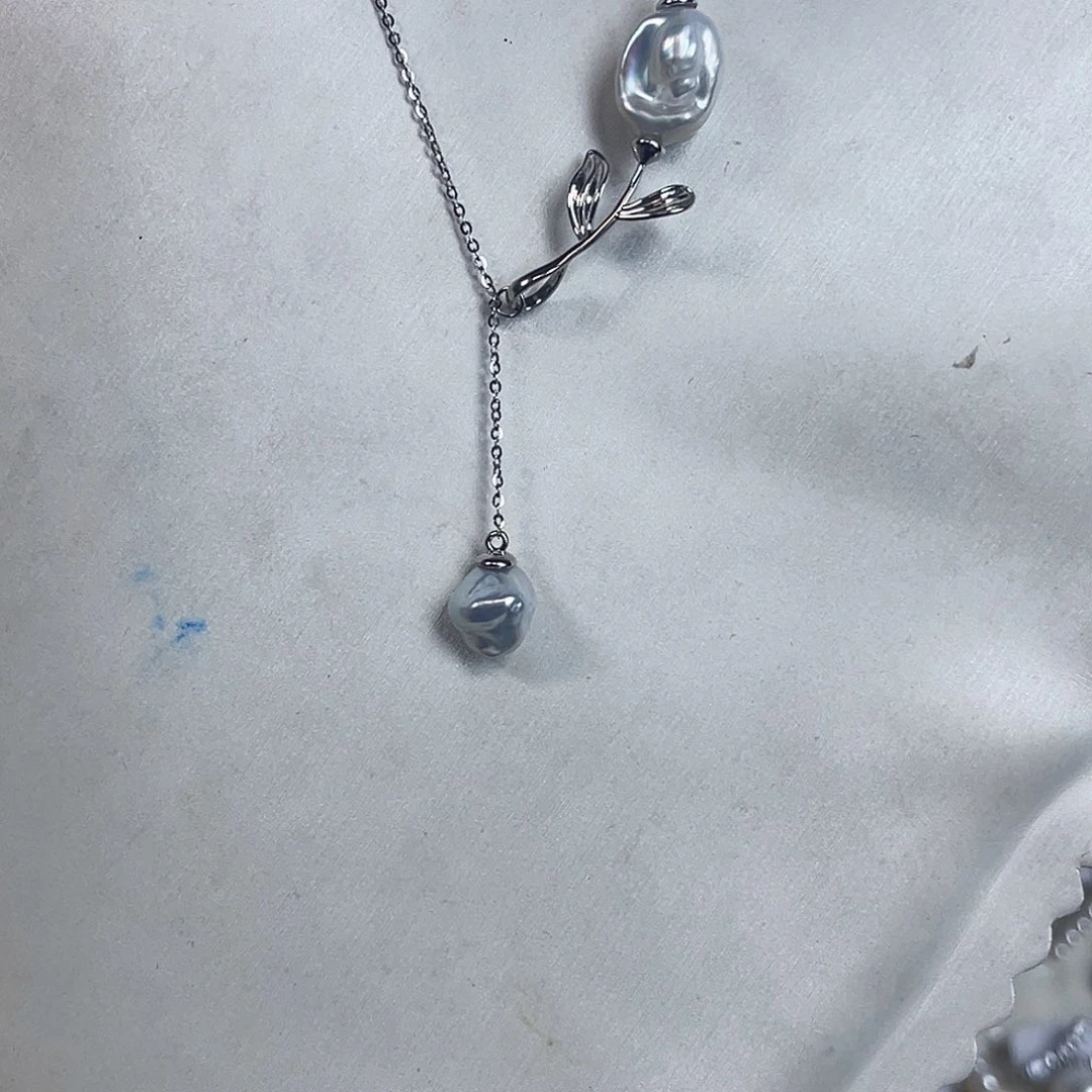 套链银S925镶嵌淡水珍珠