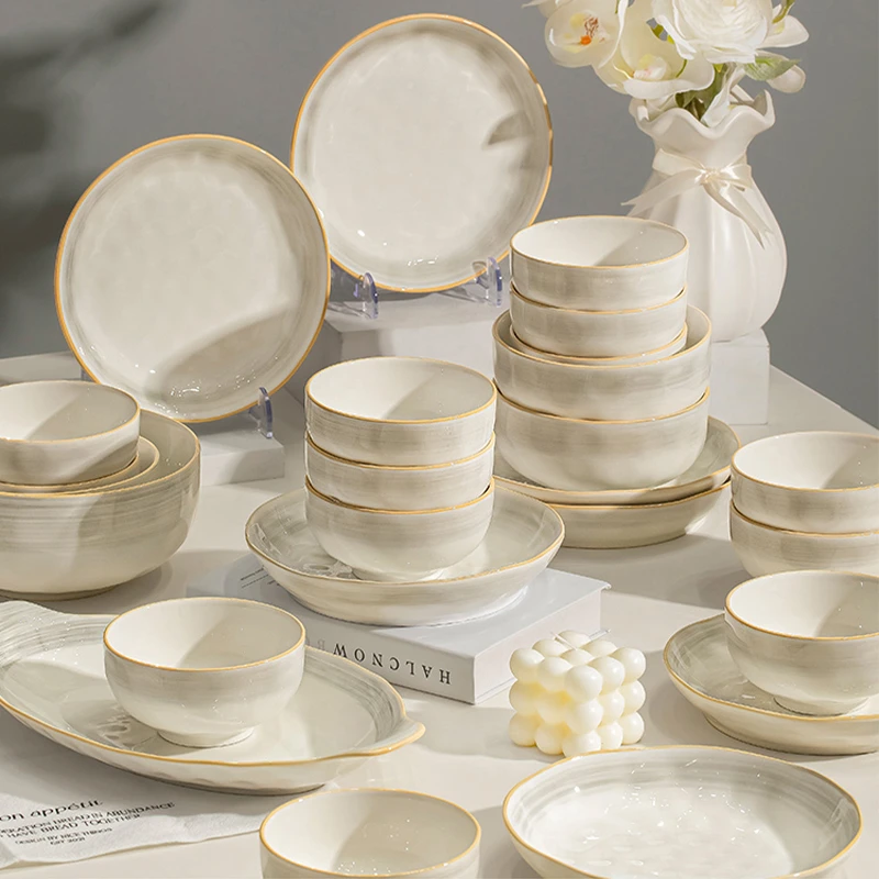 高颜值餐具景德镇釉下彩陶瓷碗盘餐具全套2025新款家用乔迁送礼