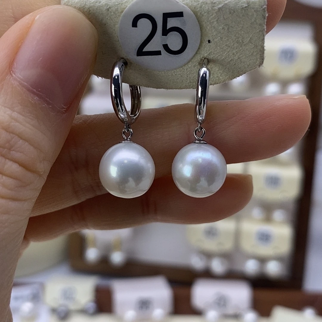淡水珍珠耳饰银S925镶嵌