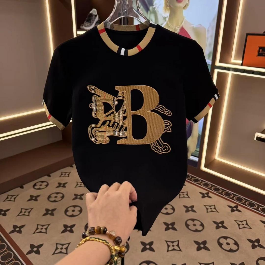 【CCS】2025夏季新款圓領輕奢休閑半袖修身轻奢休闲刺繡T恤款9170款