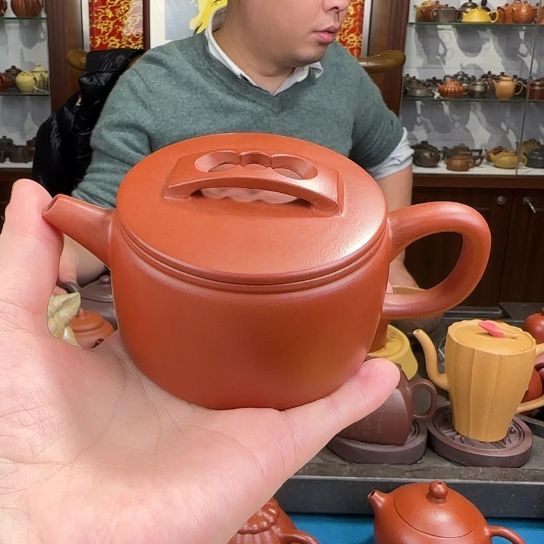 紫砂茶壶汉瓦红皮龙