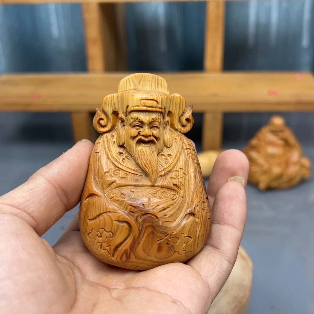 一***安木崖柏木摆件手把件
