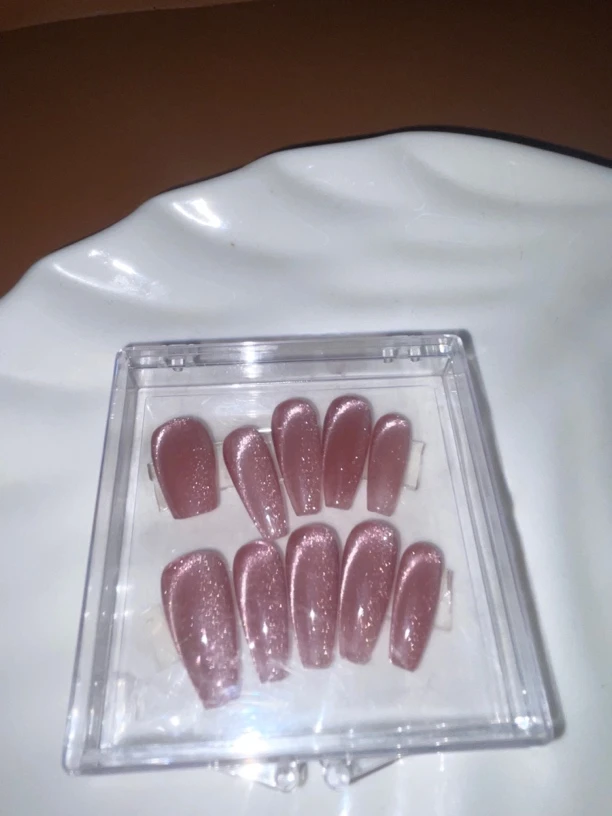 手工穿戴甲粉色猫眼女士穿戴甲多款样式颜色可选