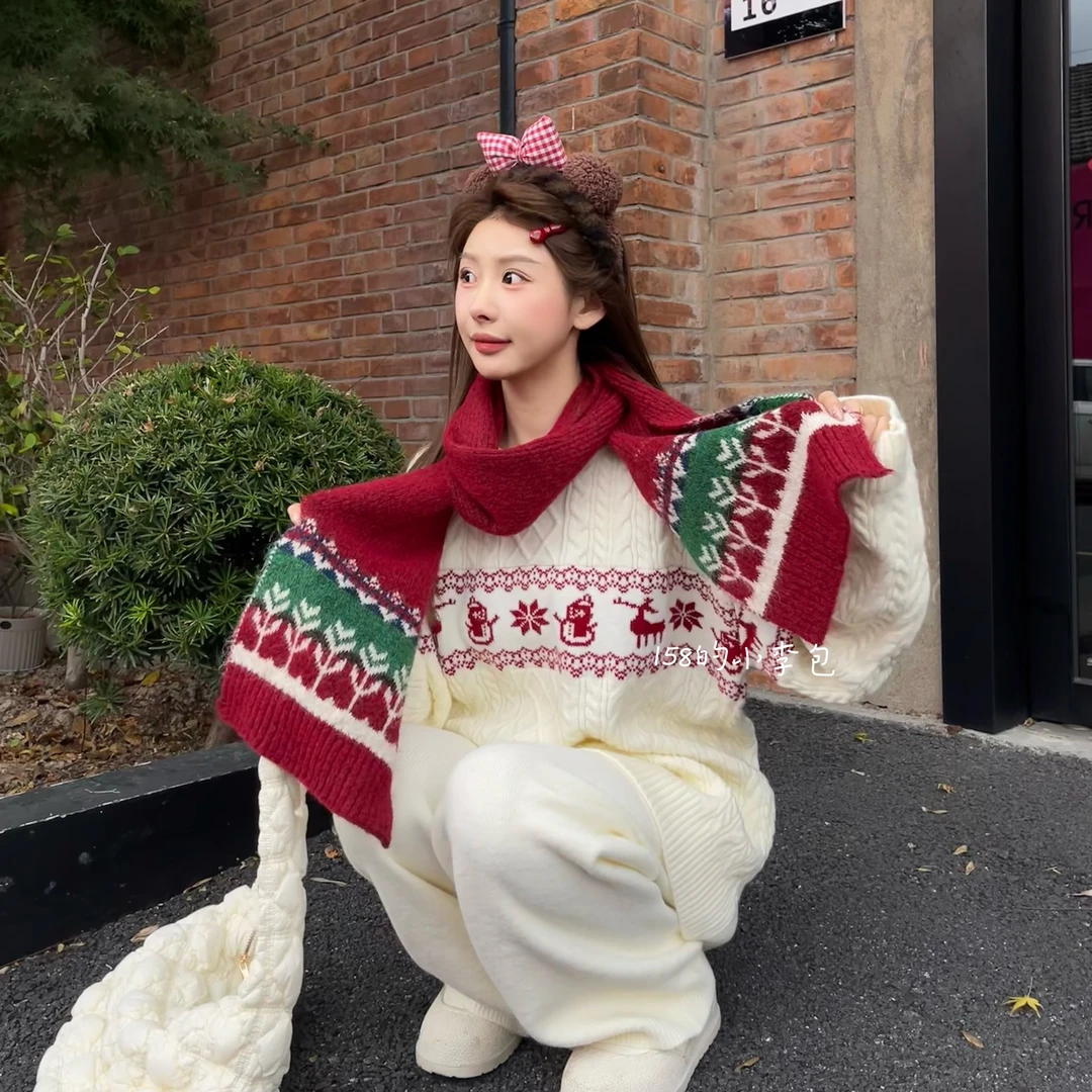 小李包自制【安可拉冬日】复古针织两件套秋冬韩系休闲百搭毛衣套装