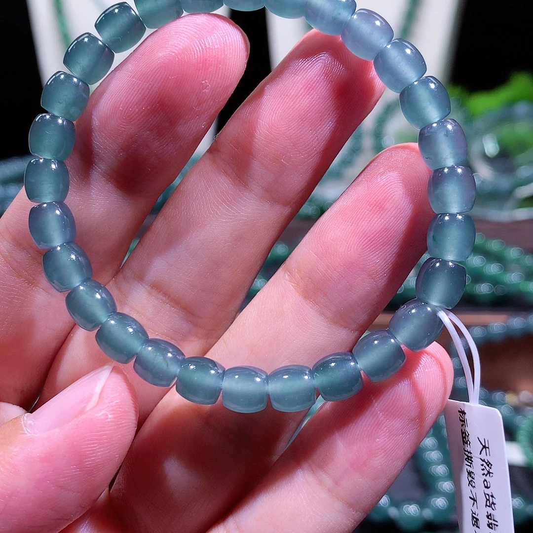 翡翠未镶嵌手链天然a货翡翠手串6.5