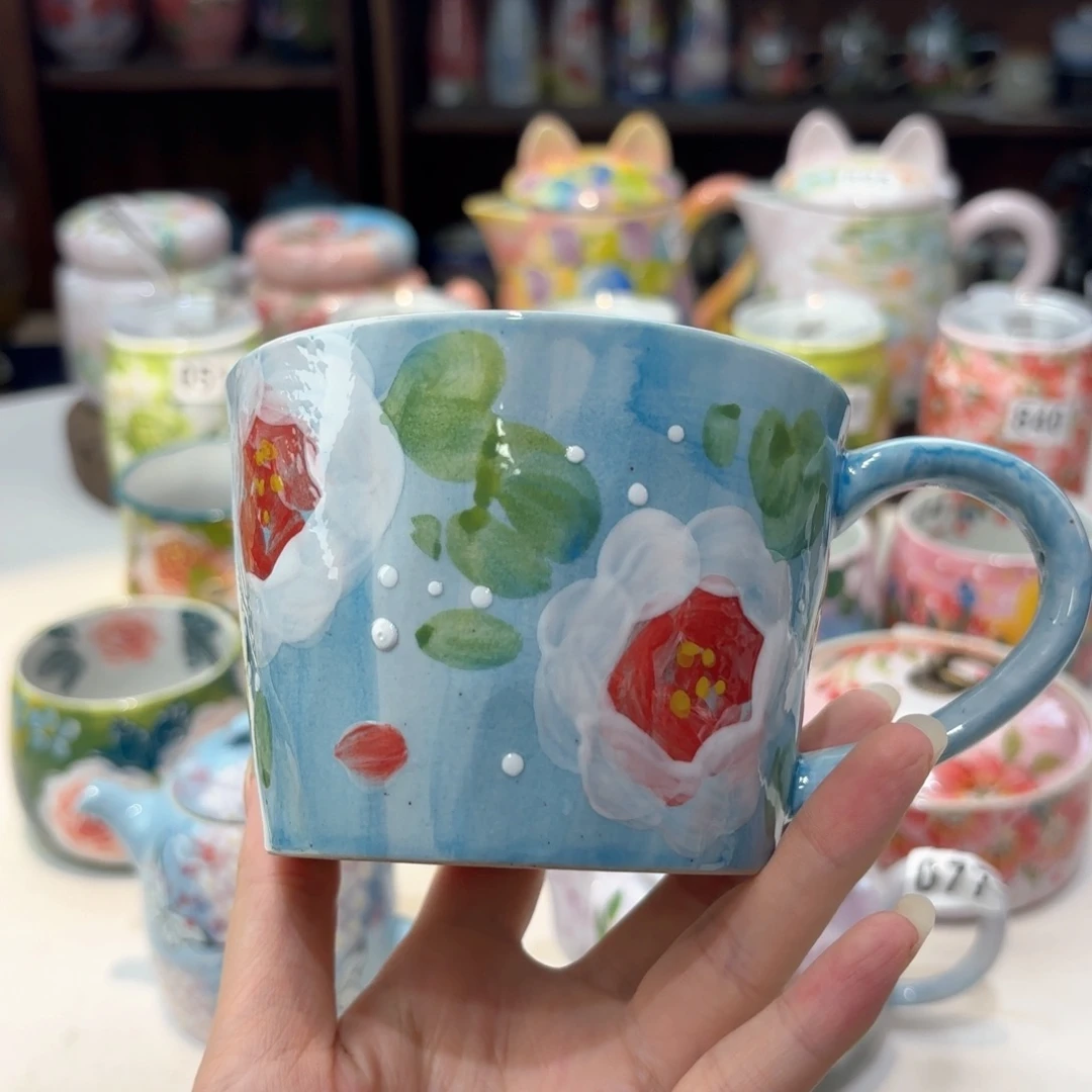 景德镇手绘高温釉下彩陶瓷茶具