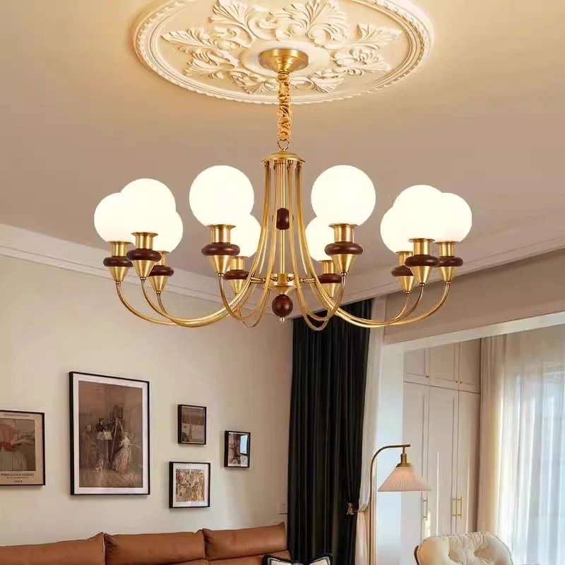 客厅吊灯中古风法式高级感卧室餐厅灯美式复古轻奢宋式美学吊灯