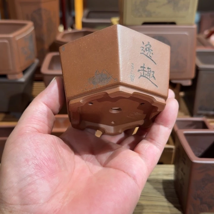 紫砂花盆全手工制作