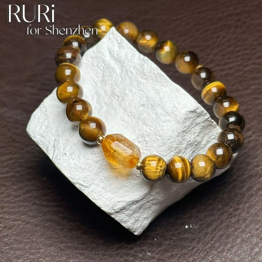 【金山灵韵】虎眼石木变石巴西黄水手串 多样性发一 SJ250006