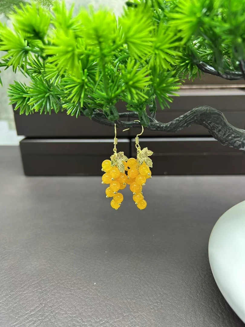 玛瑙S925银镶嵌耳饰033