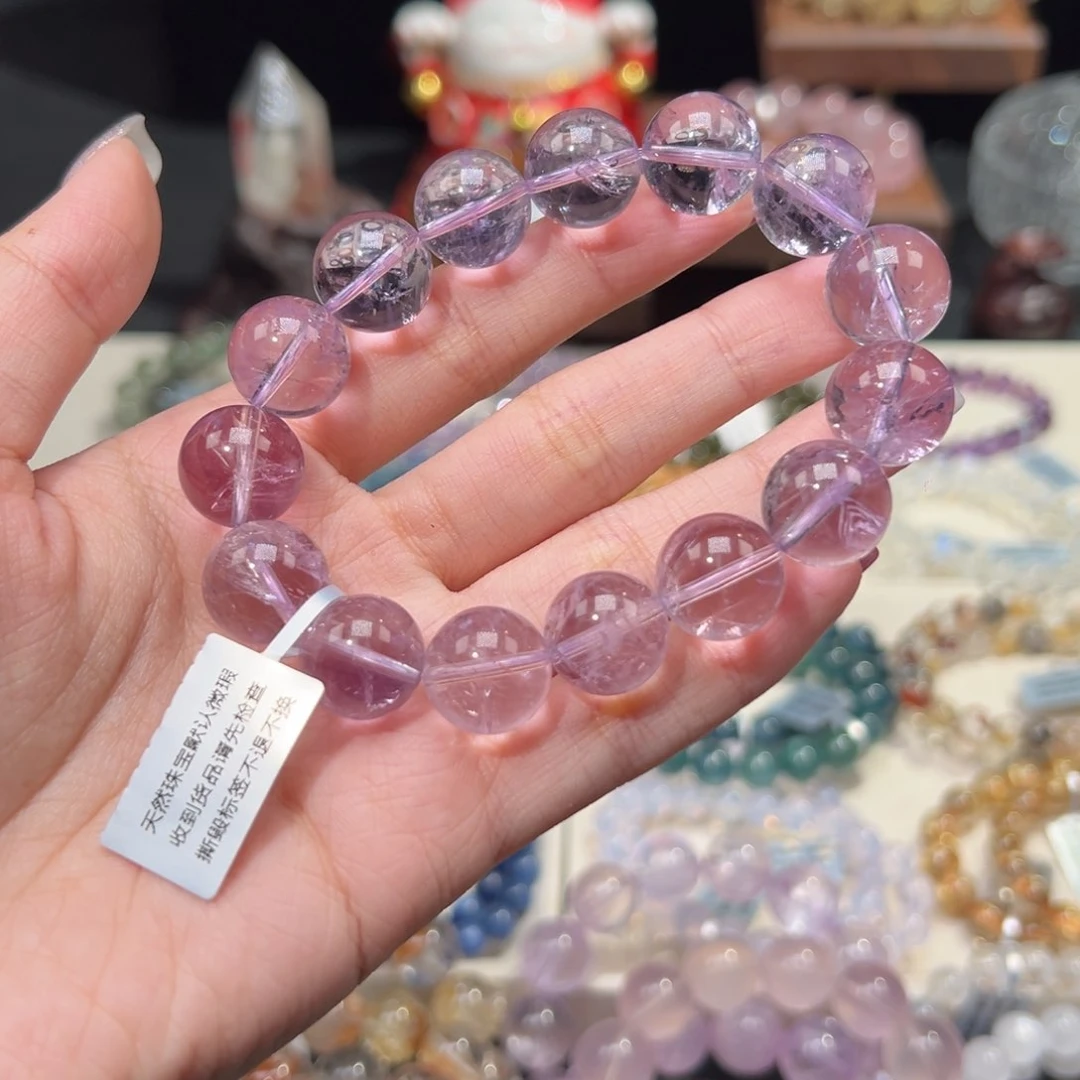 水晶手串未镶嵌14m毕业级高货紫阿塞