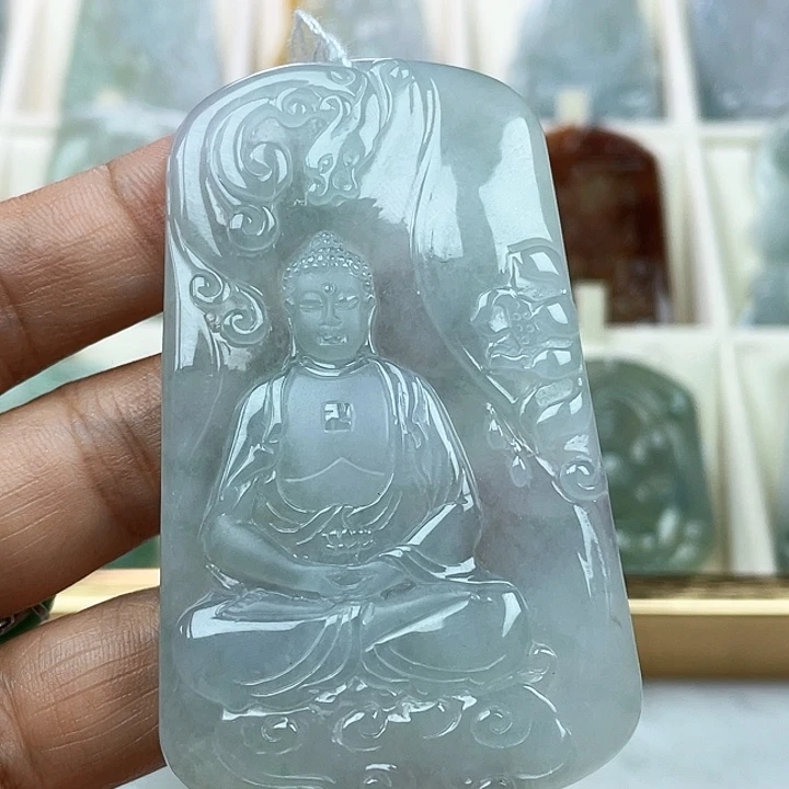 翡翠未镶嵌颈饰黔*天然翡翠A货大日如来
