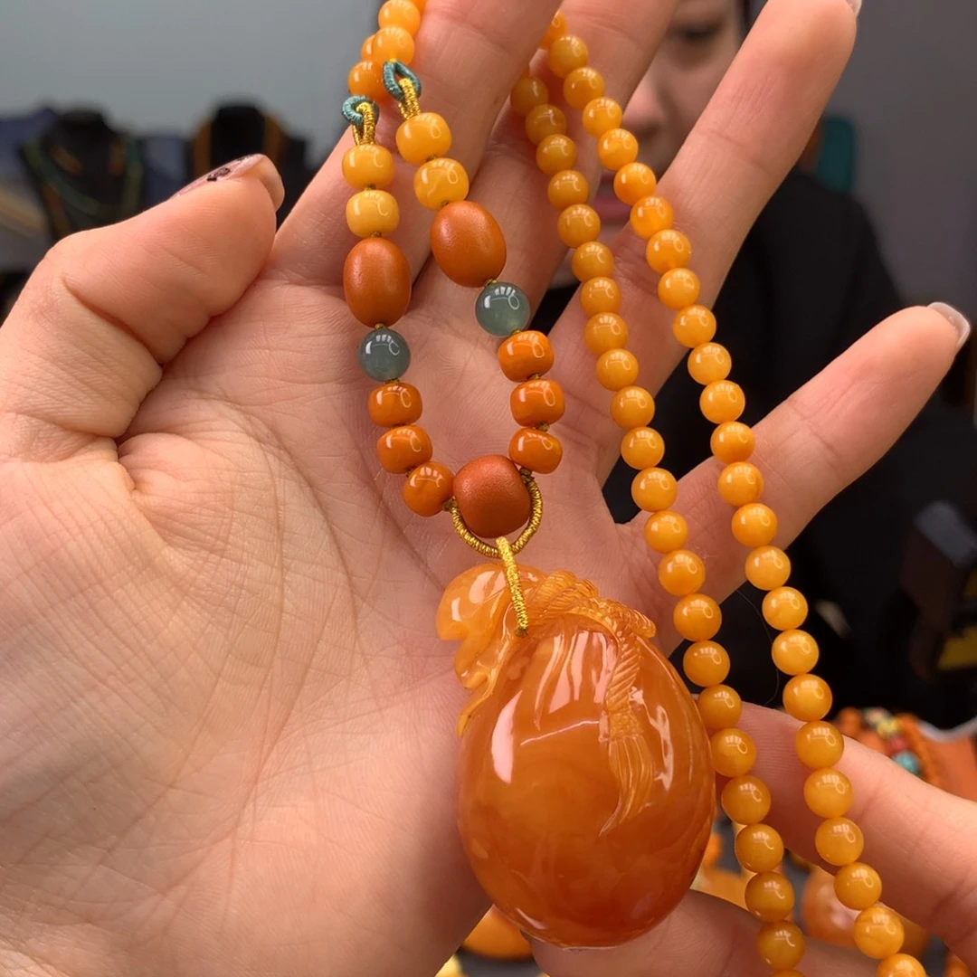 蜜蜡颈饰未镶嵌天然