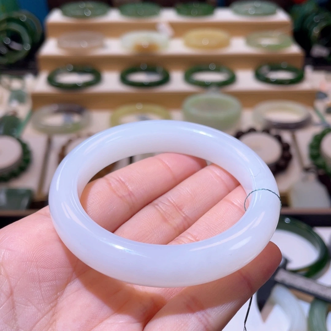 和田玉收藏级白玉手镯53、54未镶嵌