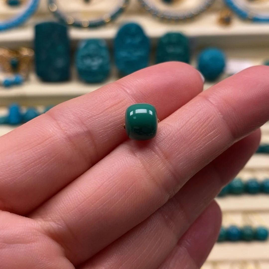 未镶嵌绿松石珠宝奇石直径8.1×7老型