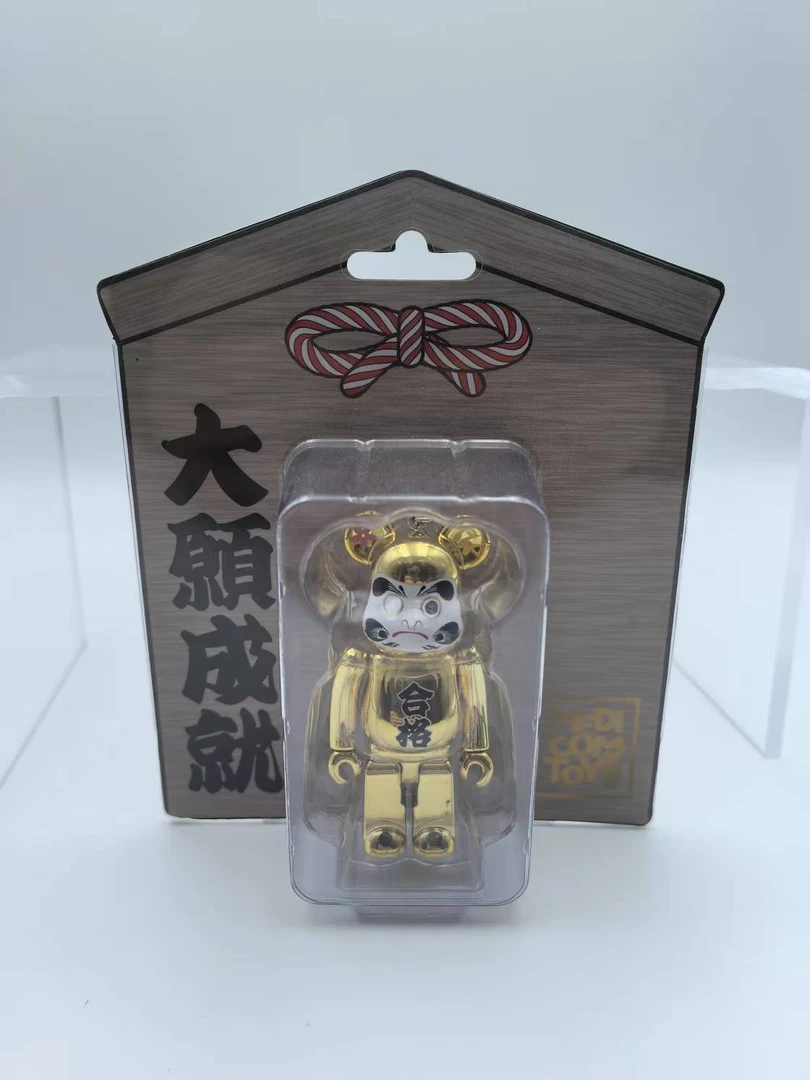 Bearbrick 积木熊 电镀金色达摩 钥匙链款 100%（电镀默认瑕疵）