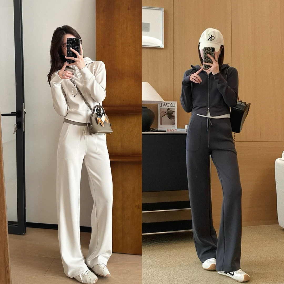 大叮自制【lu系纸片套装】谁穿谁瘦兰精莫代尔连帽卫衣阔腿套装！T03