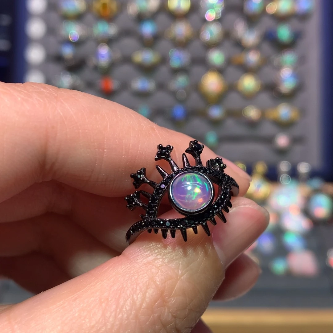 银S925镶嵌欧泊戒指款式