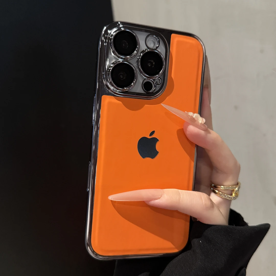 新款电镀高级荔枝纹适用iPhone17promax手机壳苹果16简约15创意14