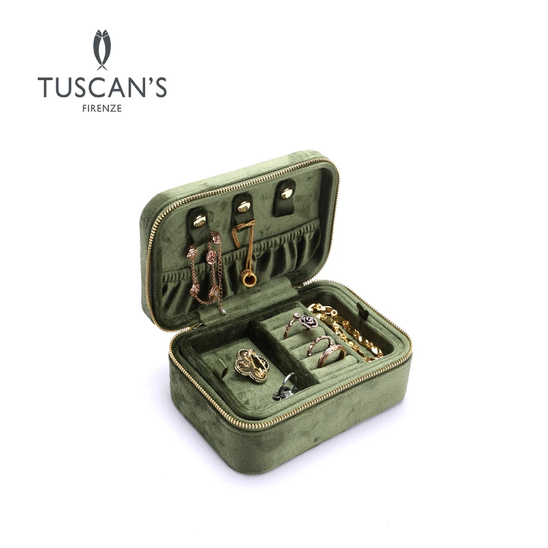 TUSCAN'S 首饰盒/箱 轻奢精致丝绒便携耳钉耳环收纳盒饰品