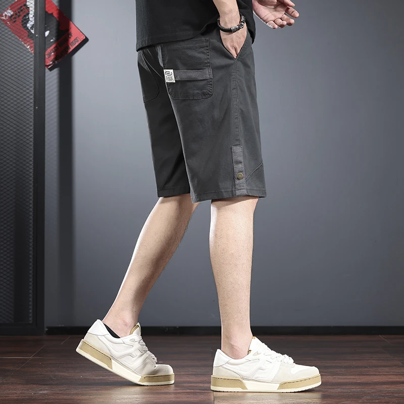 灰色工装短裤男2025新款夏季美式设计感休闲五分裤潮男士直筒中裤