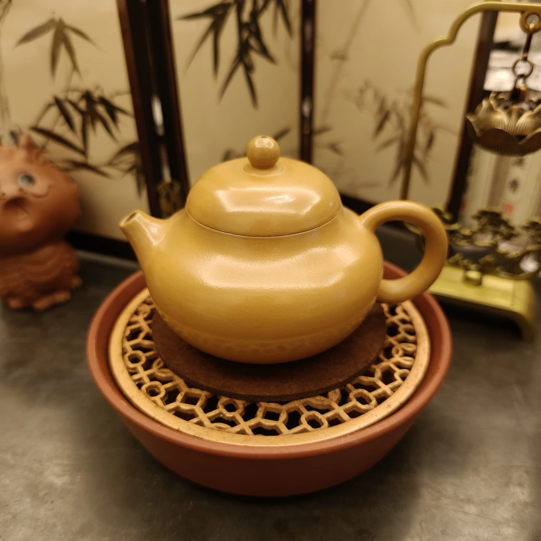 [文旦壶黄金段泥]140毫升潮州原矿黄金朱泥全手工小容量小品茶壶