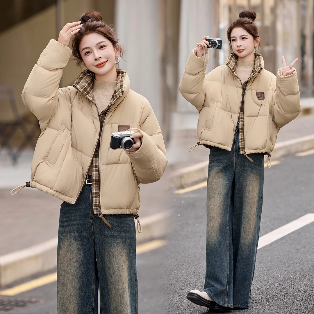 女宽松短款女士冬季白鸭绒羽绒服外套2025秋冬新款短气质时尚休闲