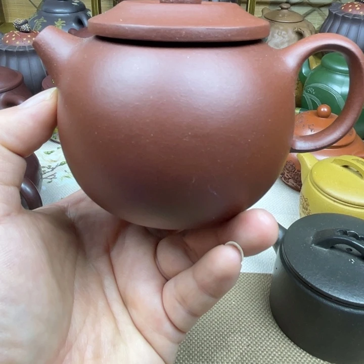 茶壶紫砂紫砂壶底槽清巨轮210cc微微瑕
