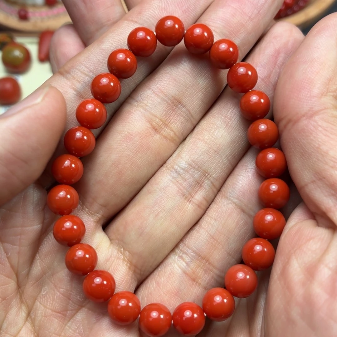 南红玛瑙未镶嵌珠宝奇石7.5mm
