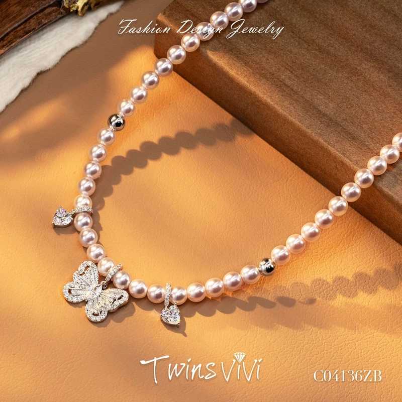 铜合金仿珍珠项链 C04136