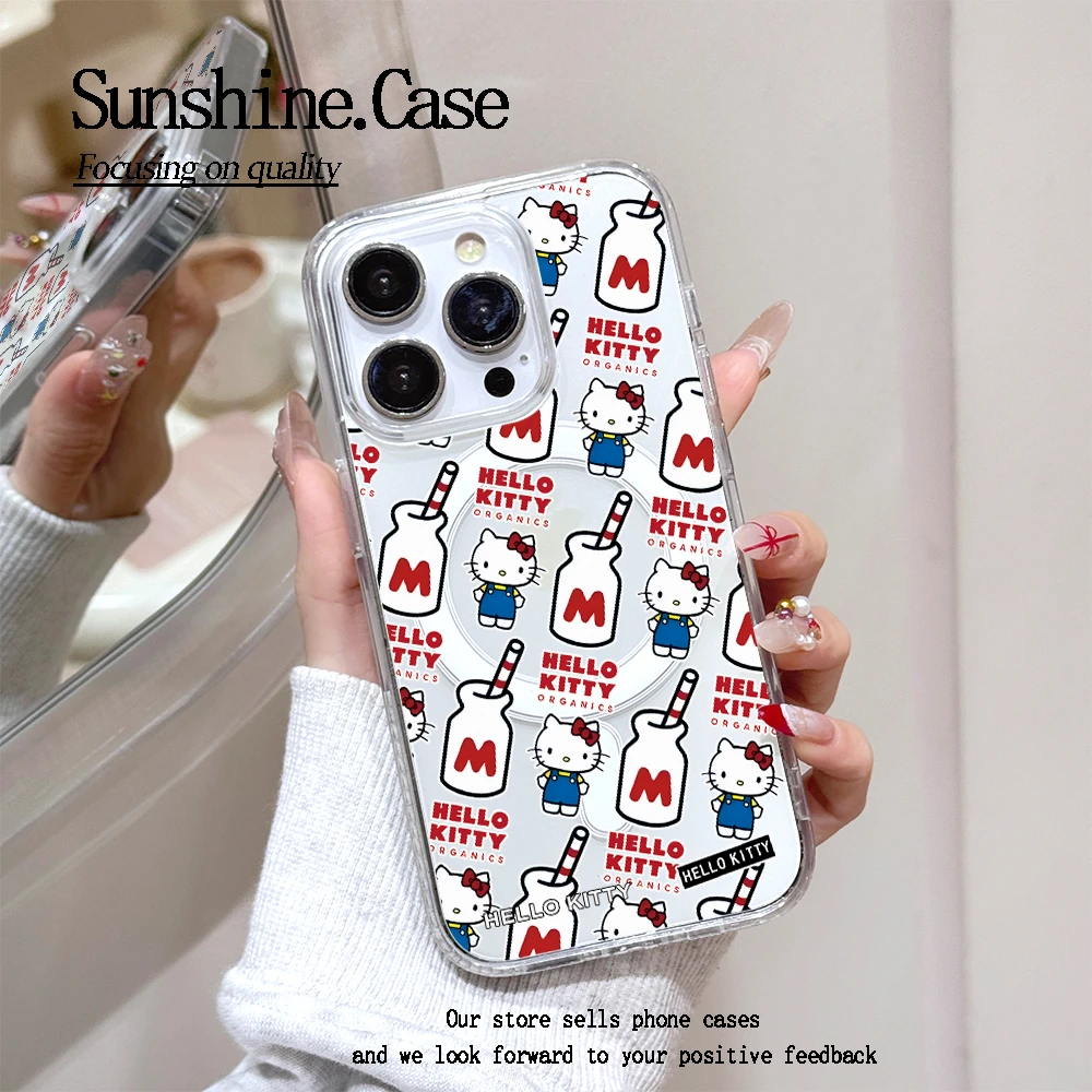 【亚克力磁吸】奶瓶KT高透手机壳适用苹果16promax/15/14防摔