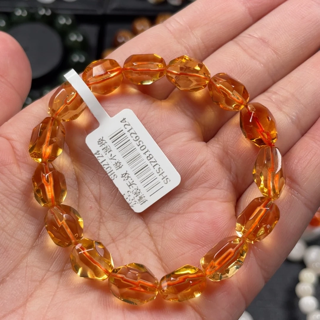 水晶未镶嵌手链黄水晶随形9mm左右