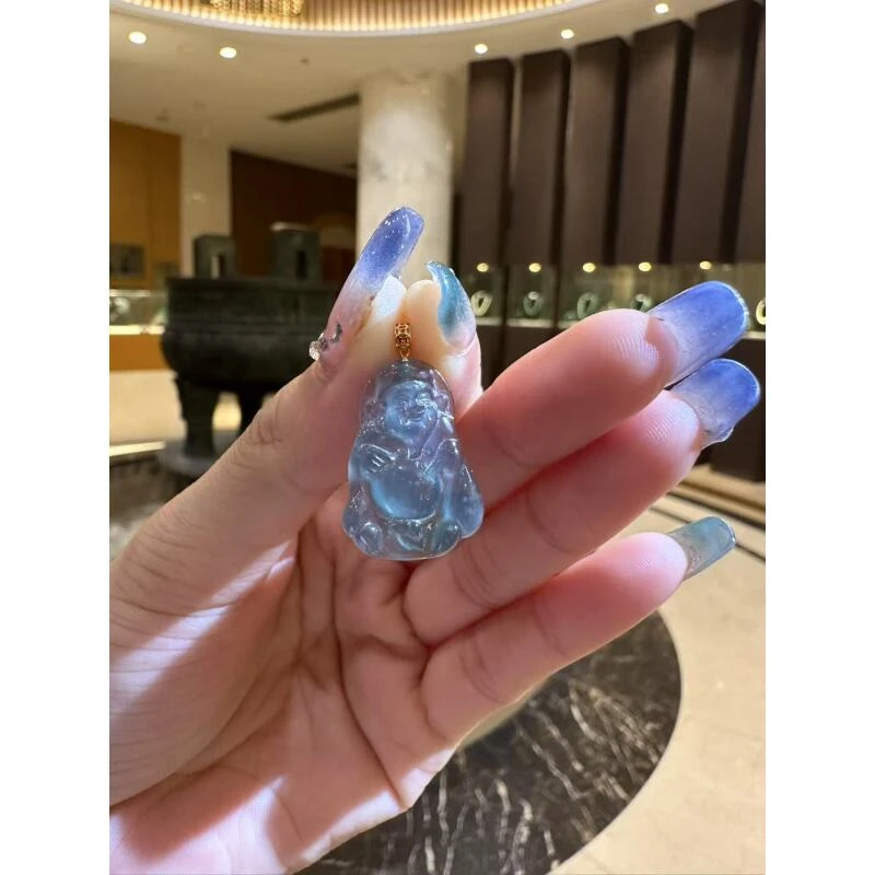 天然A货翡翠HCH51财神吊坠多样性发一