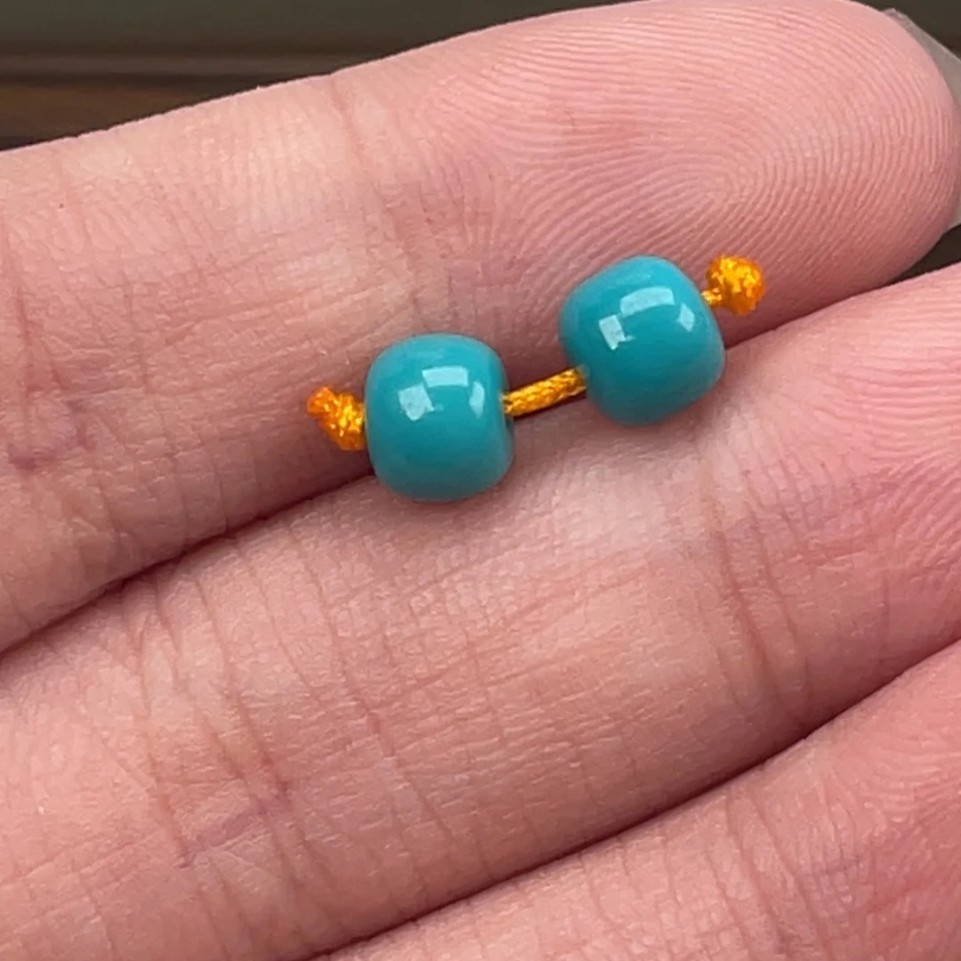 绿松石合金挂件老形腰珠