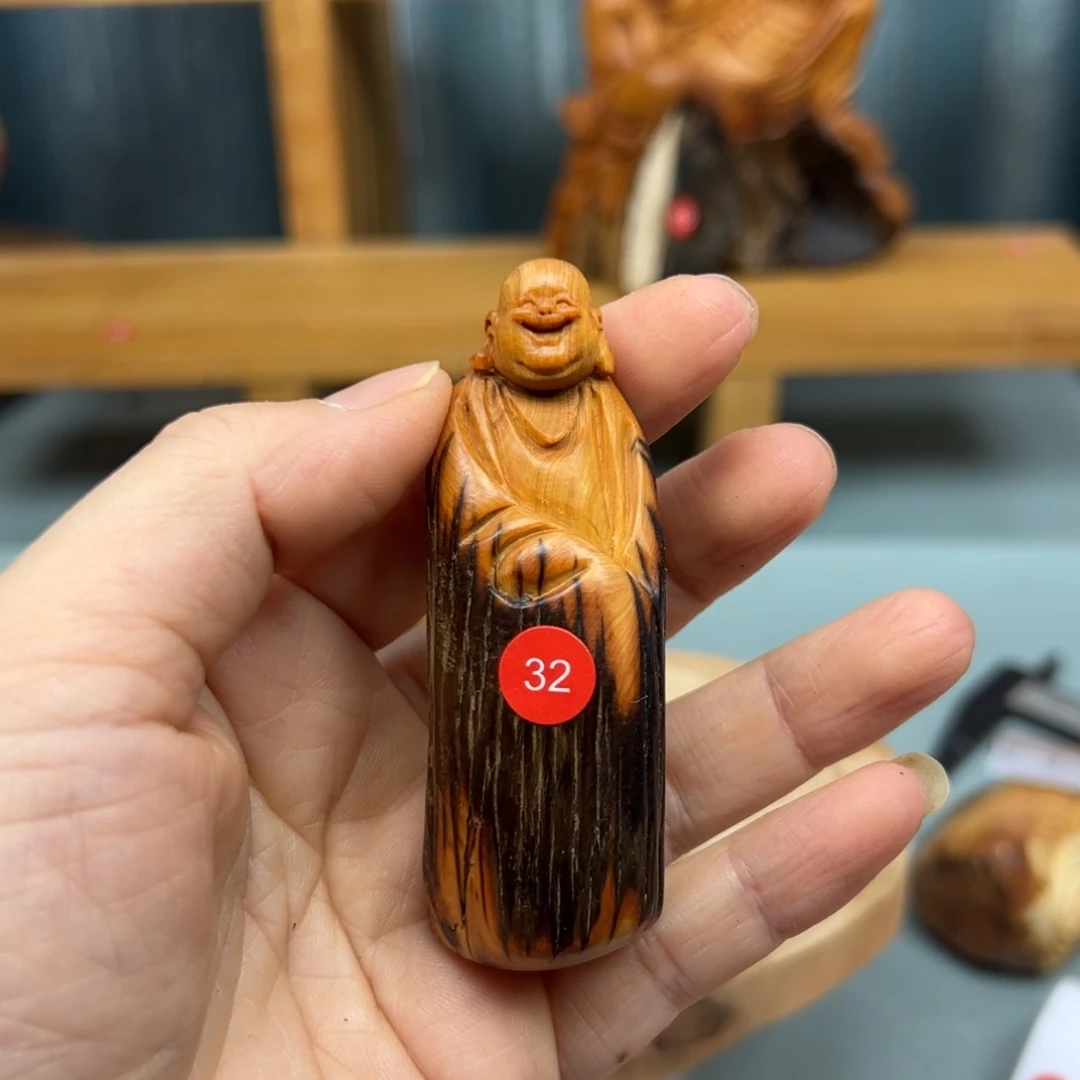 莲***S木崖柏木摆件手把件，
