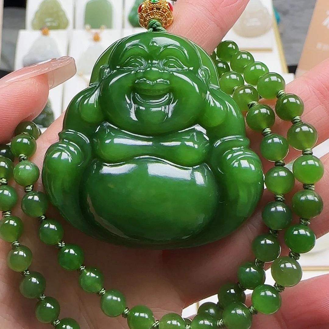 和田玉足金镶嵌颈饰50