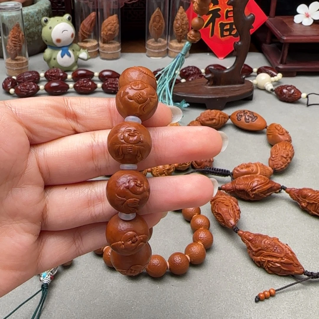 橄榄核手串/手链宁****^正圆弥勒